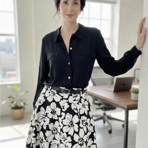 Vintage Lady Hutton Black Blouse Size 38